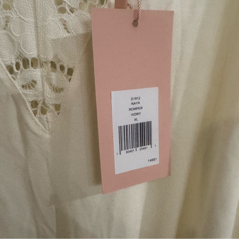 Eberjey Naya Lace Romper PJ Pajamas in Ivory - Picture 7 of 8